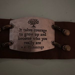 Leather quote bracelet